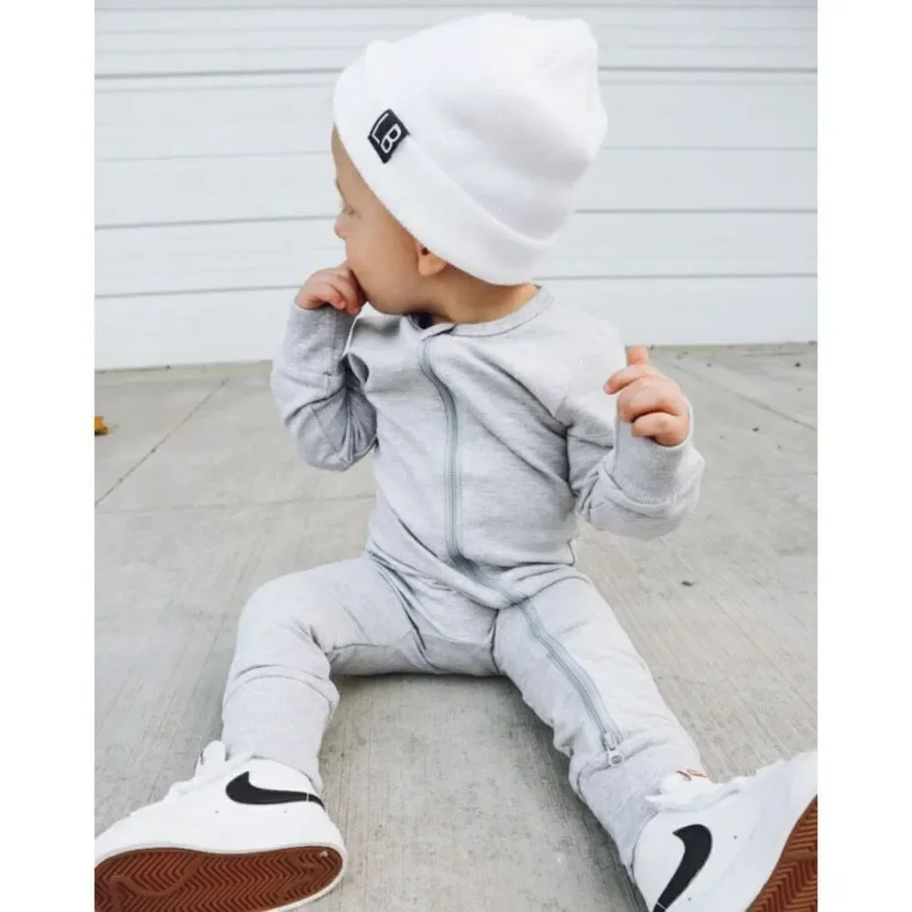 Little Bipsy Unisex 2-WAY ZIP ROMPER - Grey 18-24M